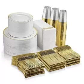 Mts700g Munfix 700 Piece Gold Dinnerware Set - 200 Rim Plates 300