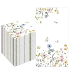 Muplaya 716597042766 100pcs 4.3x7.9 Inches Folded 15.7x13 Unfolded Wildflower Napkins