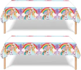 4567568 Musnow 2pack Jojo Siwas Tablecloth Disposable Tablecover Birthday Party Supplies And De