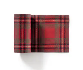 Sl1111-col-r08n My Drap 50-count 4.5-inch Red Tartan Xmas Cotton Cocktail Napkins Rolled Paper Towel