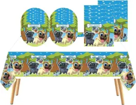 Mzhich 744585809541 41 Pcs Puppy Dog Pals Themed Party Supplies 20 Plates Napkins And 1 Tablec