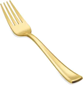 C72g-vc N9r 72pcs Gold Plastic Forks Solid Durable And Heavy Duty