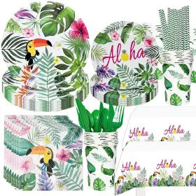 Naiwoxi 745672942950 Luau Hawaiian Party Decorations - Aloha Tropical Supplies Includin