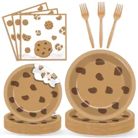 Nb1096 Naozinebi Milk And Cookies Birthday Party Plates 9 Inches 7 Colorful