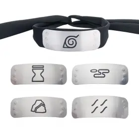 Naruto 810039218167 Cosplay Headband Set With 4 Village Plates