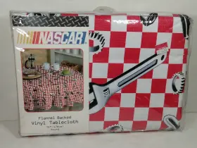 Nascar 028332341585 Table Cloth Cover 70 Inch Round Racing Race Cars Flannel Back Reusable New