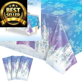 G5383k-11-n Natnarr 3 Pack Frozen Tablecloth 54 X 108 Inches Castle