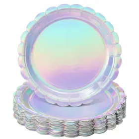 G8694k-11-n Natnarr 30 Pcs Iridescent Plates Disposable 9 Inch Silver G8694k-11-n Natnarr 30 Pcs Iridescent Plates Disposable 9 Inch Silver