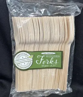 Natural Birchwood 098382346076 50 Spoons Eco-friendly Disposable Wooden Cutlery Biodegradable