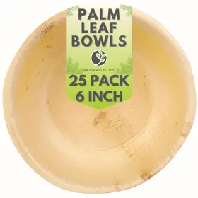 B07l8rl278 Naturally Chic Bamboo Bowls 6 Inch Round Palm Leaf Eco Friendly Disposable Compostable An