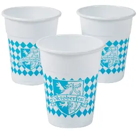 As-acf-46193 Ne-as 20-pc White And Blue Oktoberfest Coat Of Arms Print Plastic Party Cups 16oz #46193