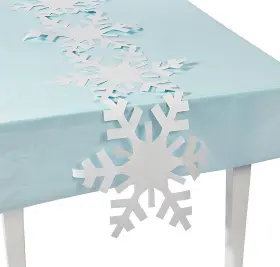As-acg-16420 Ne-as Large White Paper Decorative Cut-out Snowflake Table Runner 82 Inch L X 17 W #420