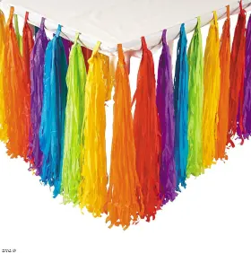 As-acg-33984 Ne-as Bright Rainbow Colors Tissue Paper Fringed Tassels Table Skirt 9-ft X 29 Inch #984