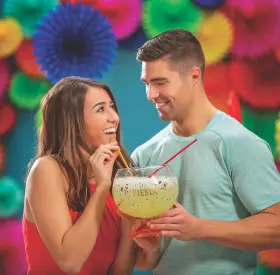 As-ach-39012 Ne-as Lets Fiesta 32oz Fishbowl Style 4-person Margarita Party Cup With 4 Straws #012