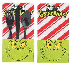 As-aci-56896 Ne-as 12-pc Merry Grinchmas Cardstock Utensil Holders Holiday Party Decor 4 Inch X7.5 #896