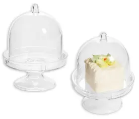 As-ada-90264 Ne-as 12-pc Clear Mini Domed Cake Stands Individual Fancy Dessert Servers 2-3/4 Inch H #264