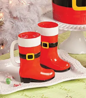 As-adb-96903 Ne-as 60-pc Red White Boot-shape Plastic Drink Cups Holiday Mugs With Handles 10-oz #903