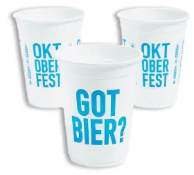 As-adc-99840 Ne-as 200-pc White And Blue Oktoberfest Got Bier Tumblers 1 Pint Party Cups 16oz #840