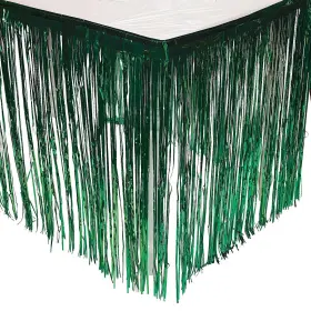 As-d-6927 Ne-as Metallic Dark Green Plastic Foil Fringed Skirt Party Table Border Decor 9ft #927