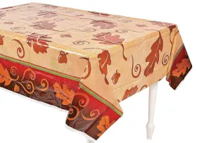 As-go-8114 Ne-as Rich Colors Fall Leaves Plastic Table Cover Autumn Harvest Decor 108 Inch X54 W #114