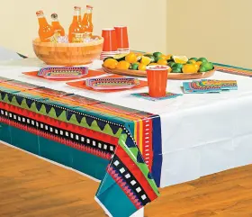 Ne-c-2921 Ne-as Colorful Southwest Pattern Printed Plastic Table Cover Party Decor 54 Inch X108 #921