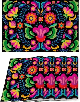 Amz-0348 Nepnuser Mexican Day Of The Dead Placemats Set 4 Dia 12 X 18 Multi-color