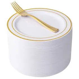 Gpf102 Nervure 664111762778 204pcs Silver Plastic Plastes 102pcs Disposable Dessert Plates With 102pc