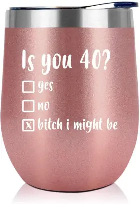 Neweleven 707785053268 40th Birthday Tumbler Gift For 1 Count Pack Of Is You 40 Rose
