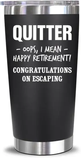 Neweleven 850041250038 Retirement Gifts For Men Women 1 Count Pack Of Quitter Black