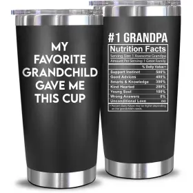 Neweleven 850057187366 Fathers Day Gift For Grandpa - 20 Ounces Favorite Black