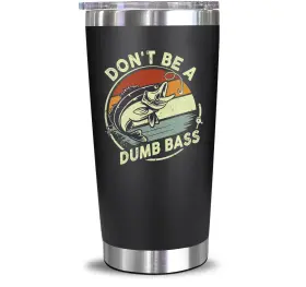 Neweleven 850057187830 Gifts For Him - Fishing Men 20 Ounces Dumb Bass Black