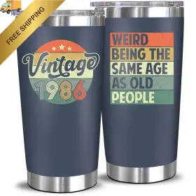 Neweleven 850062760554 40th Birthday Gifts For Men Women - 20 Ounces Vintage 1986 Navy