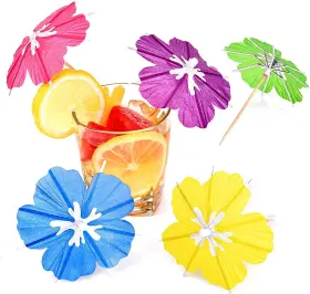 Newtay 445039840877 Drink Umbrellas Cocktail Picks Parasol Sticks With Wood Tooth