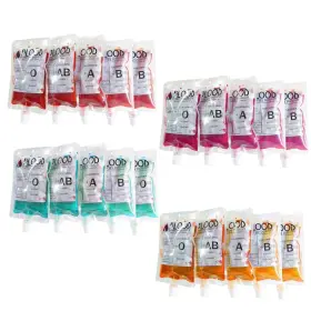 Nexxxi 736530986285 20 Pack Halloween Blood Bags Reusable Food Grade 8.5oz With Cap F
