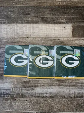Nfl 039938241971 Green Bay Packers 16 Count Napkins - 3 Packs New