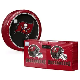 990309921 Nfl Artstyle Paper Plates And Napkins Kit 285 Ct. Tampa Bay Buccaneers Free Shipping