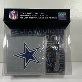 P1030808 Nfl Dallas Cowboys Party Gift Set - Napkins Glass Spreader Sports Theme