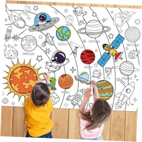 Ne0136p3-us Nicime 43.3x31.5 Space Coloring Poster With Picture Giant Astronaut Painting