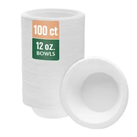 Nicole Home Collection 763615002011 Compostable Heavy Duty 12 Oz Disposable Paper Bowls 10