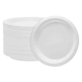 Nicole Home Collection 763615002059 Compostable Heavy Duty 9 Inch Disposable Paper Plates 100%