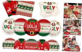 Nifestyle 717025625537 Hakoti Christmas Party Decorations 90pcs Ugly Sweater