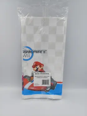 Nintendo 847356044025 Vtg 2011 Wii Mario Kart Printed Plastic Tablecover 54x108 Checkered