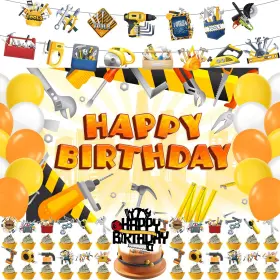 Nlsifu 761241712892 59 Pcs Handyman Tools Birthday Party Supplies Themed De