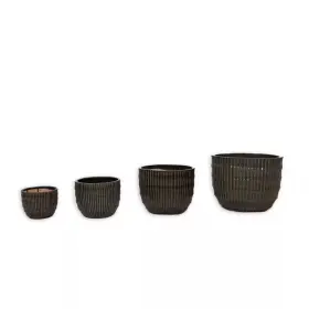 Noble House 744759648334 Brenda 5.31 Inch 7.09 9.45 And 11.61 Tall Dark Coffee Round Ceramic P