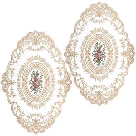 Nogeqi 5005vyjb1655 2 Pcs Lace Doilies Flower Crochet For Tables Medium White
