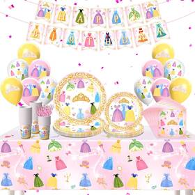 Nolaroth Gzq-0002 134pcs Princess Birthday Party Decorations For Sup