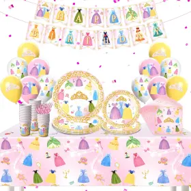Gzq-0002 Nolaroth 134pcs Princess Birthday Party Decorations For Sup