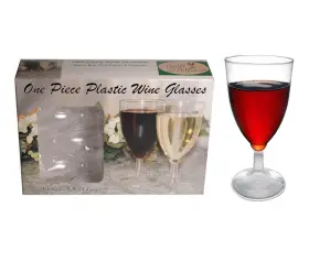 Winebox-6 Northwest Enterprises 098382250083 Plastic Wine Glass Clear 1 Piece 8 Oz Count