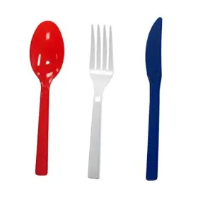 N245110 Northwest Enterprises Patriotic Assortment Hard Plastic Combo Pack 51 Pieces/ 17 Place Settings