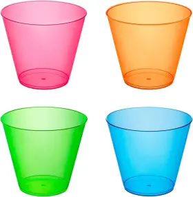 N415502 Northwest Enterprises Vibrant 150-count 9-oz Hard Plastic Party Cups In Assorted Neon Colors